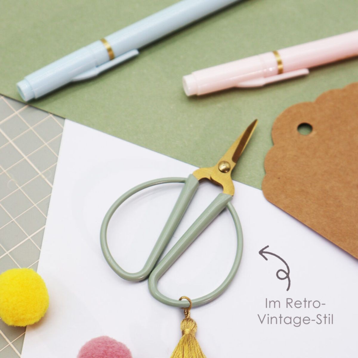 Loveria Artcraft Ψαλίδι Χειροτεχνίας Retro Look - Salbei Gold