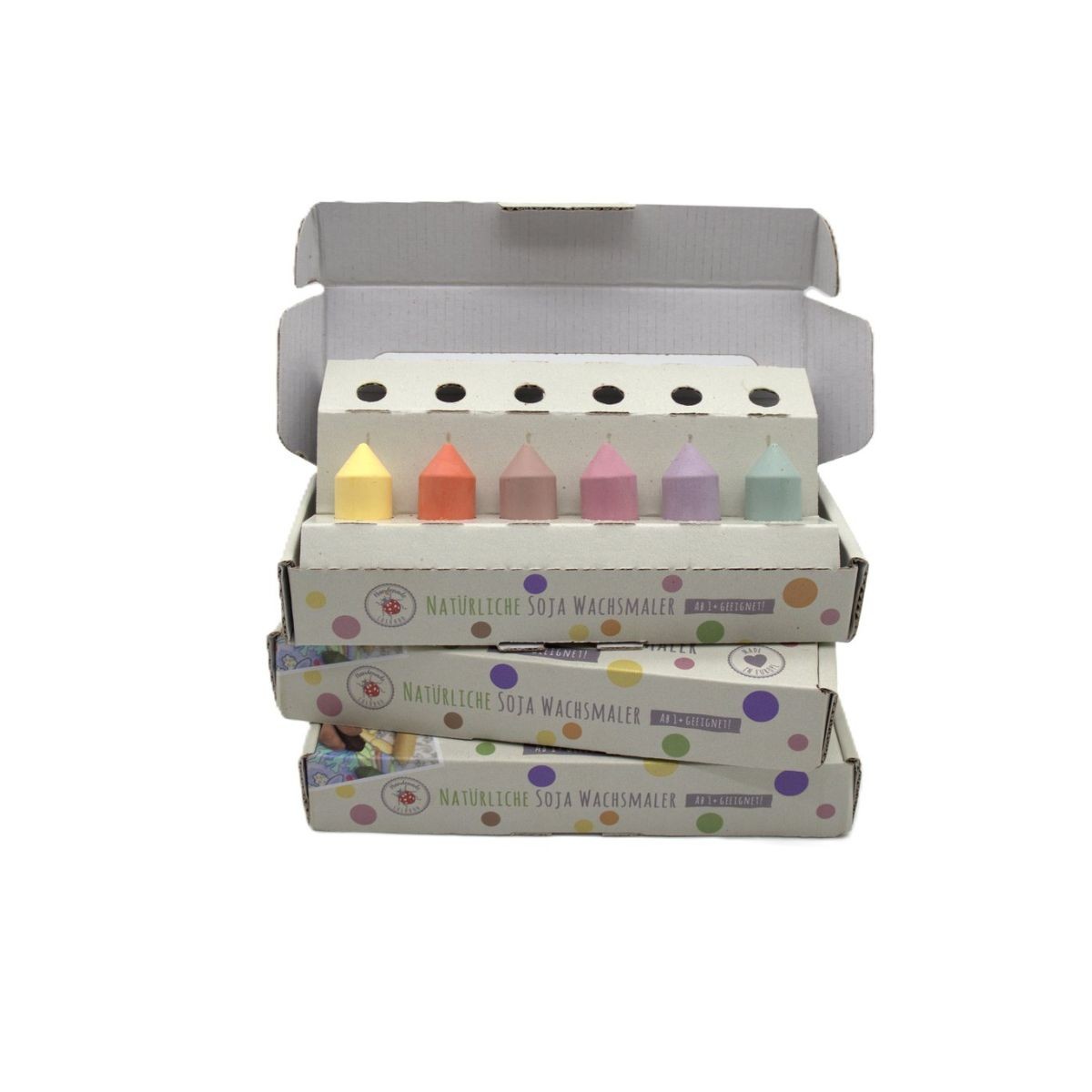 Lulubug Handmade Σετ 6 Κηρομπογιές Σόγιας Pastel