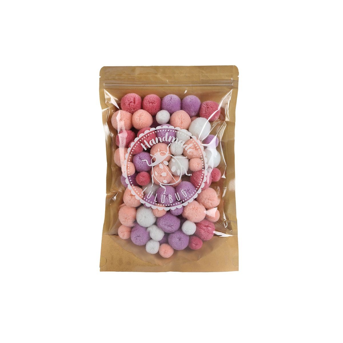 LULUBUG Handmade Σετ 100 Πομ Πομ Χειροτεχνίας Apricot Large