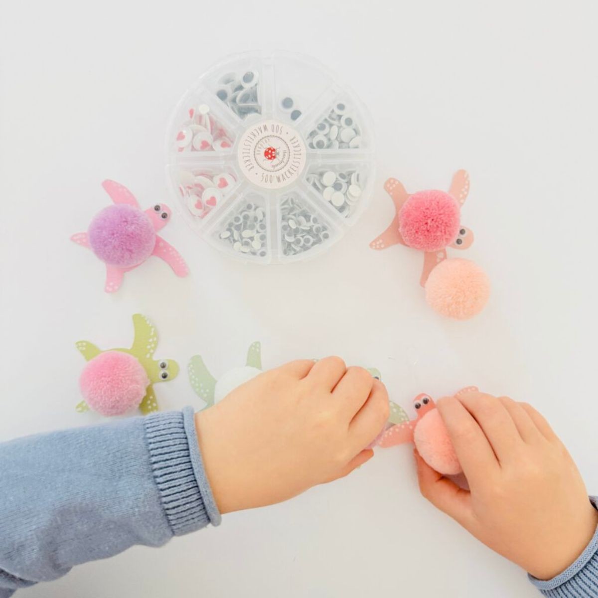 LULUBUG Handmade Σετ 100 Πομ Πομ Χειροτεχνίας Apricot Large