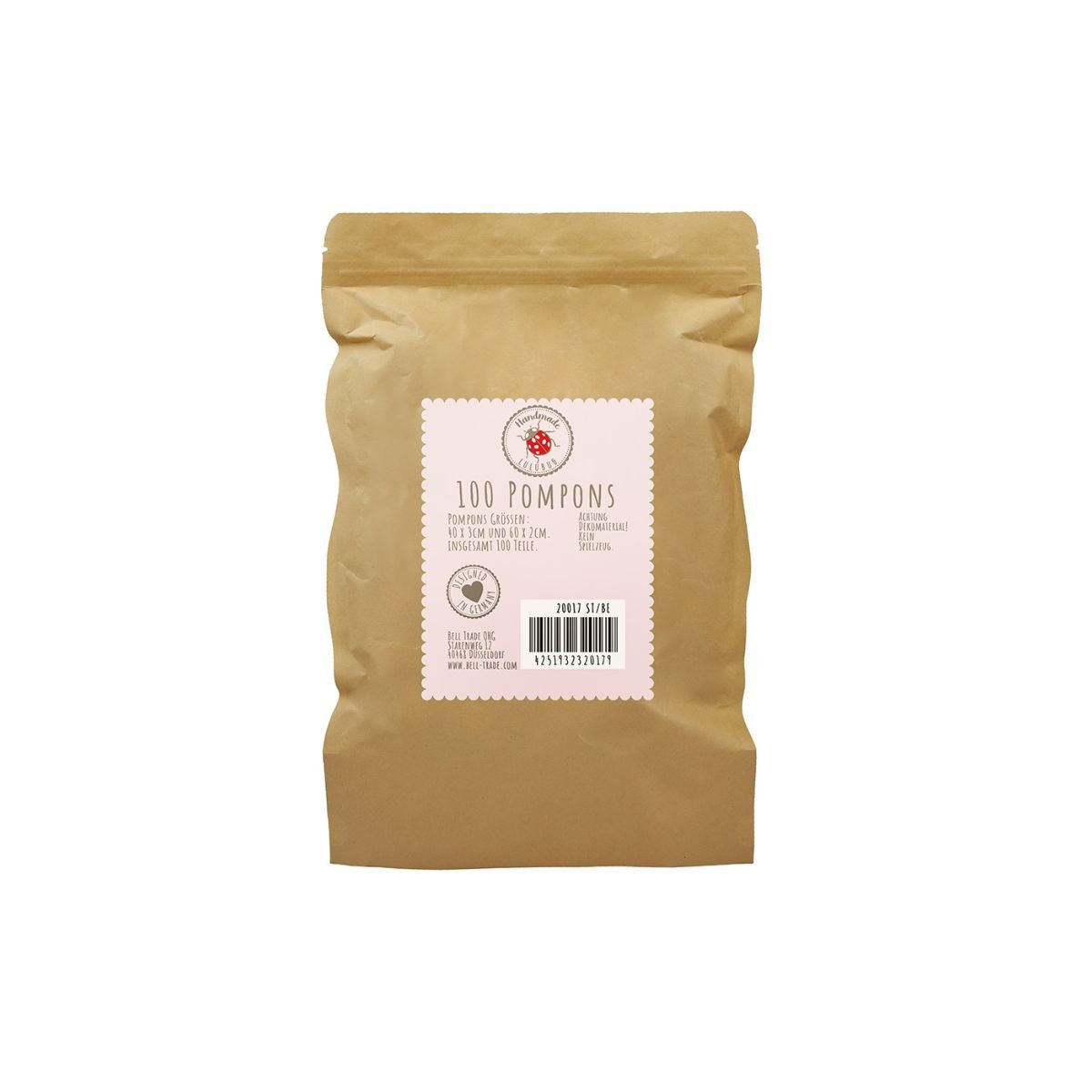 LULUBUG Handmade Σετ 100 Πομ Πομ Χειροτεχνίας Wild Berry Large