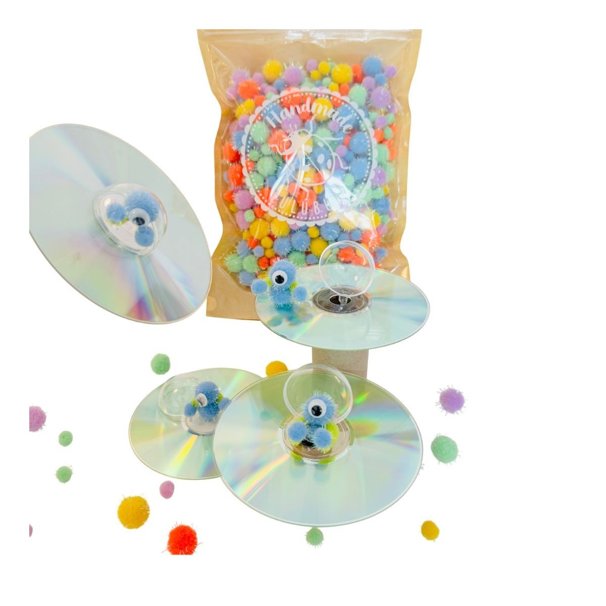 LULUBUG Handmade Σετ 500 Πομ Πομ Χειροτεχνίας Circus