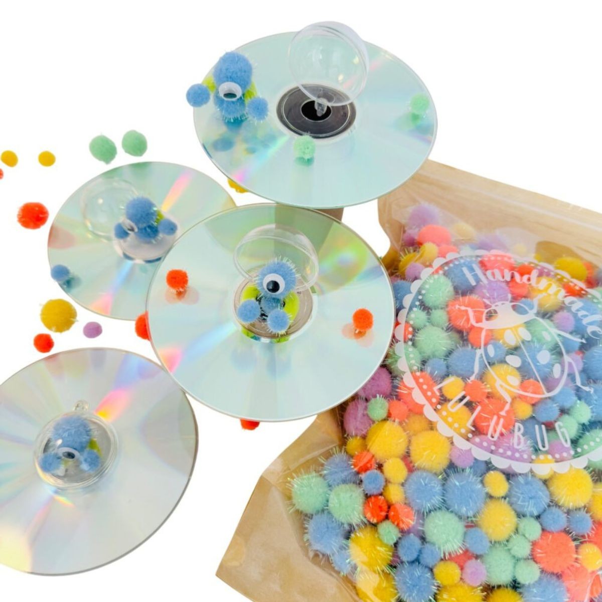 LULUBUG Handmade Σετ 500 Πομ Πομ Χειροτεχνίας Circus