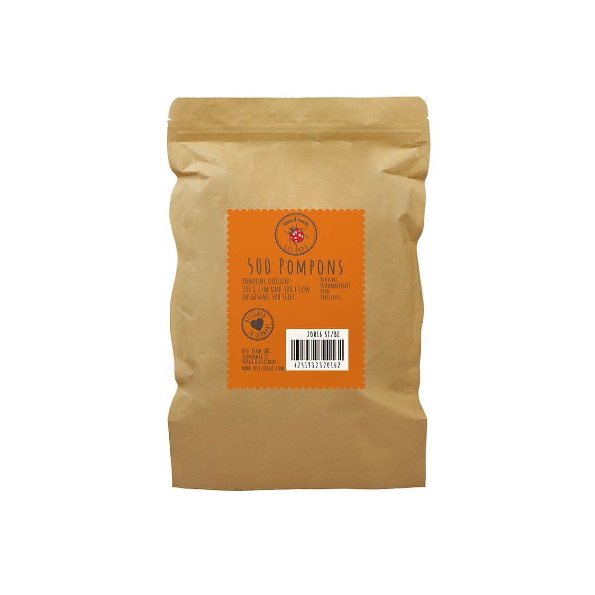 LULUBUG Handmade Σετ 500 Πομ Πομ Χειροτεχνίας Neon