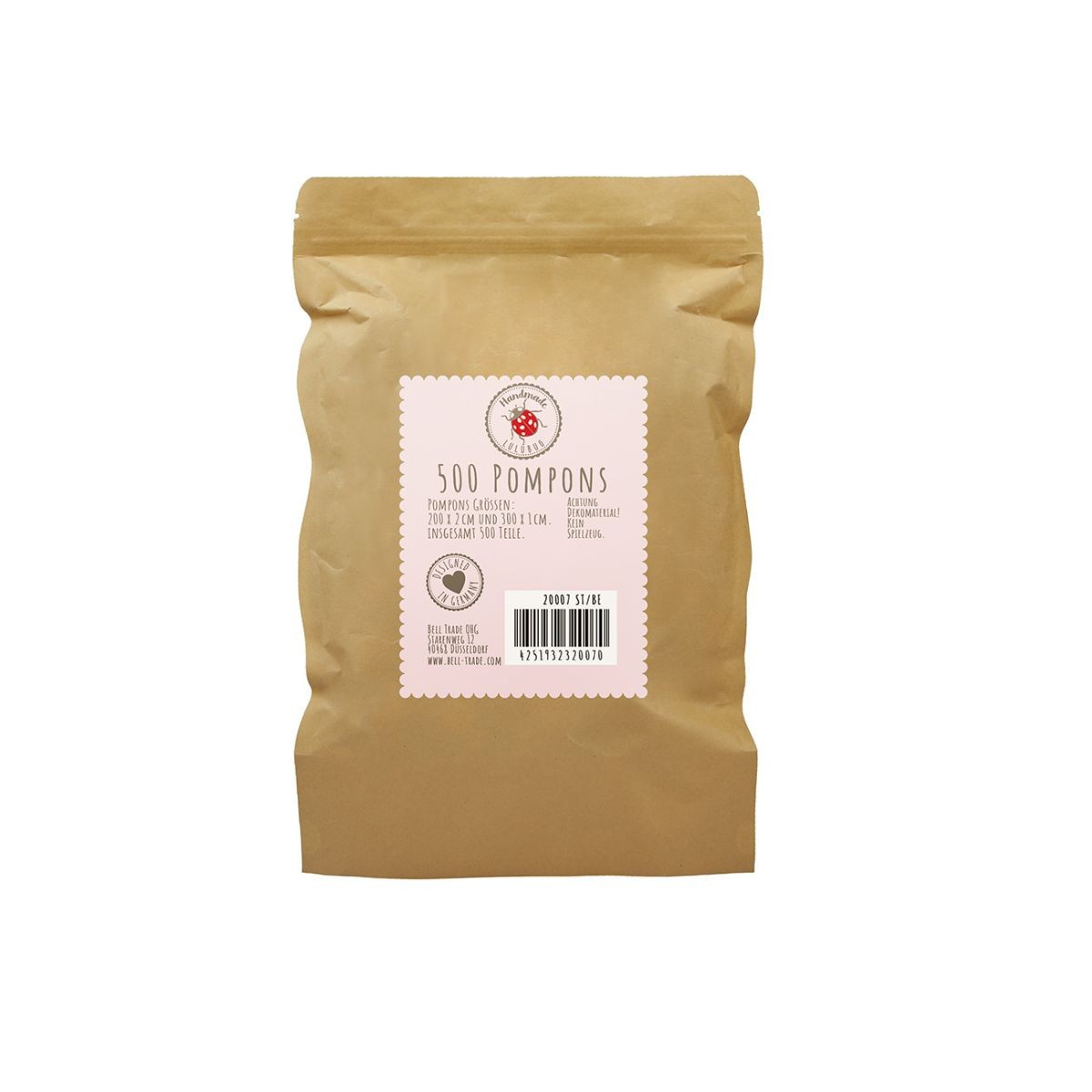 LULUBUG Handmade Σετ 500 Πομ Πομ Χειροτεχνίας Pastel