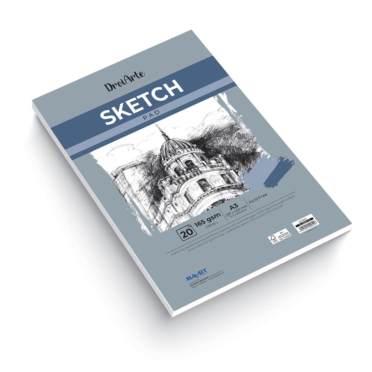 MAYART Creativity - DroiArte Series Sketch Paper Pad A3