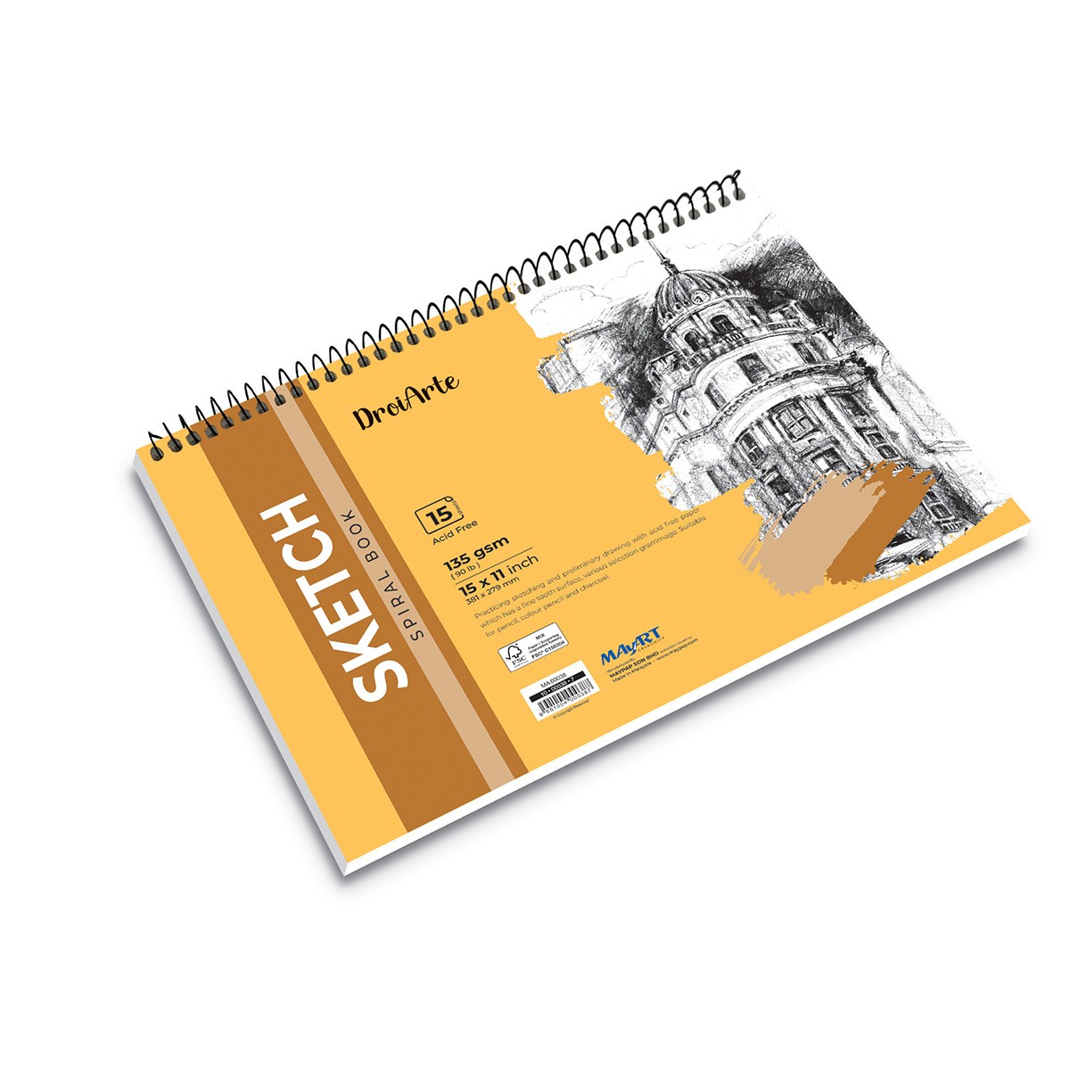 MAYART Creativity - DroiArte Series Spiral Sketch Book B4