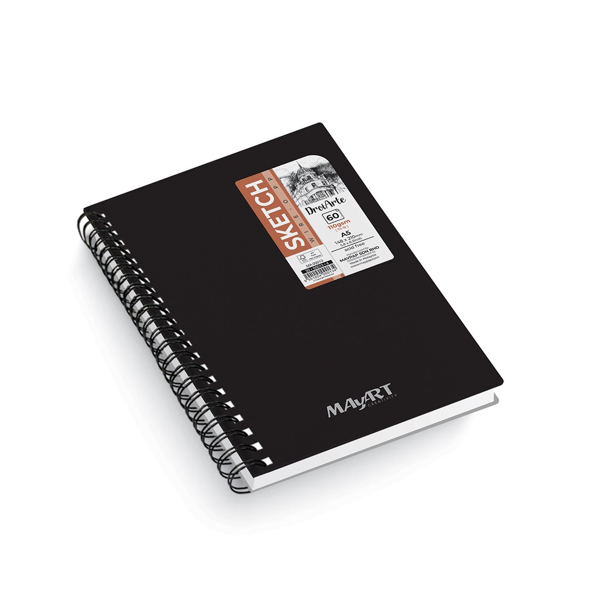MAYART Creativity - DroiArte Series Wire-O PP Cover Sketch Book A5+