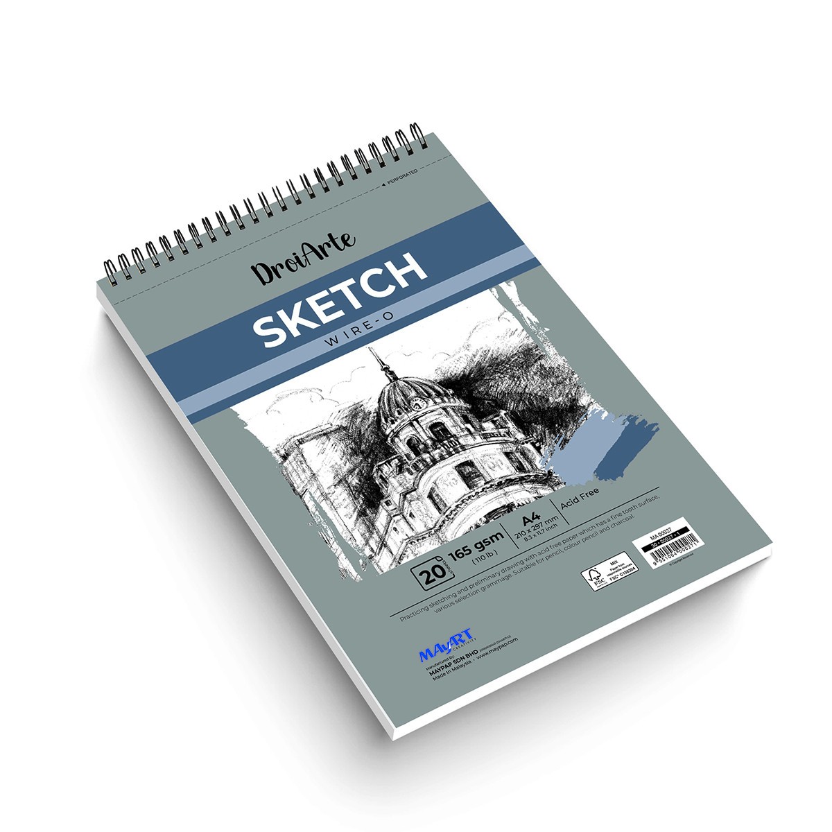 MAYART Creativity - DroiArte Series Wire-O Sketch Book A3