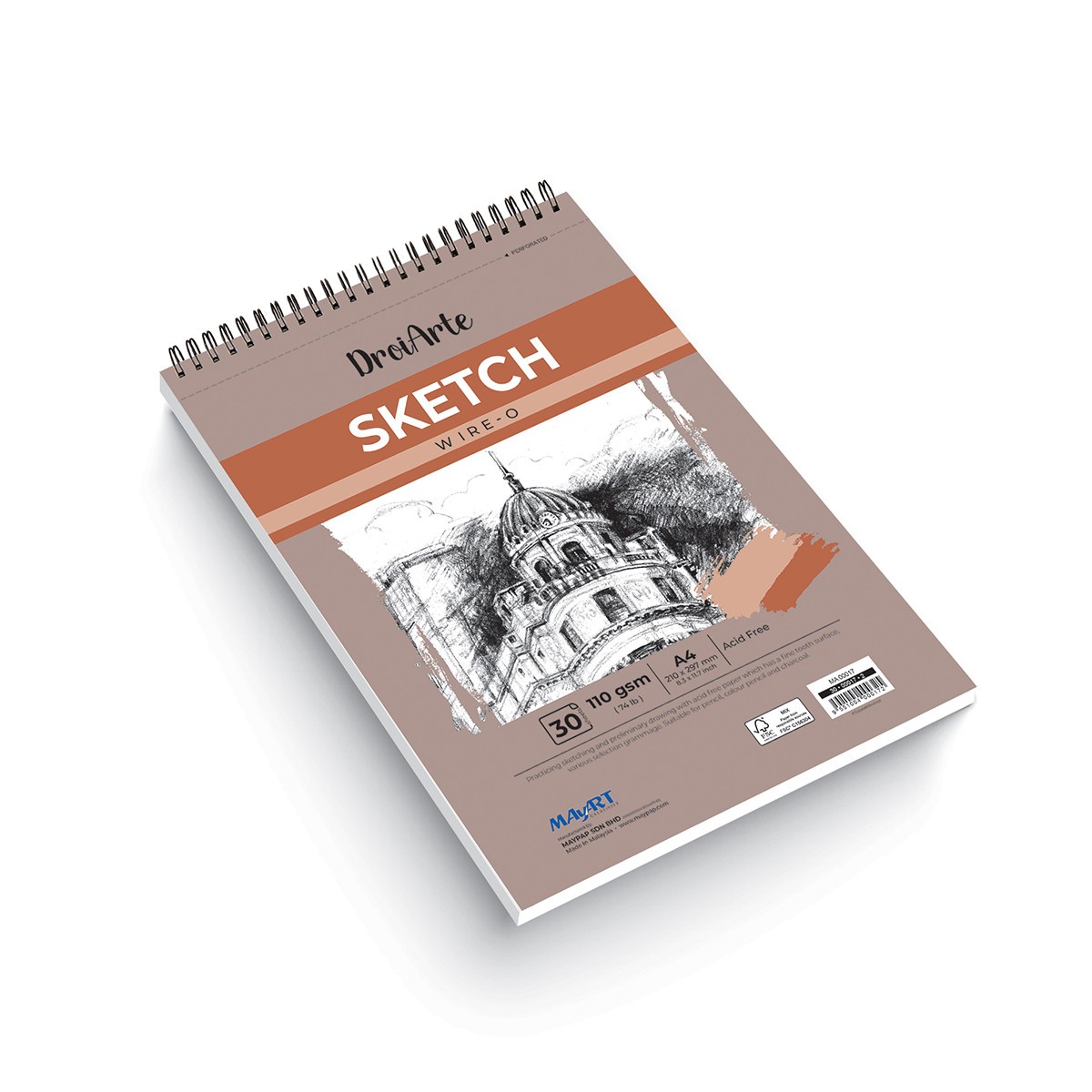 MAYART Creativity - DroiArte Series Wire-O Sketch Book A4+
