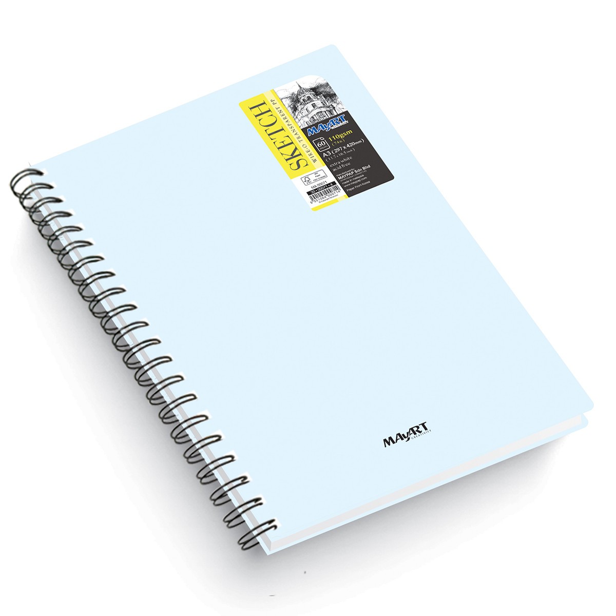 MAYART Creativity - DroiArte Series Wire-O Transparent PP Cover Sketch Book A3+