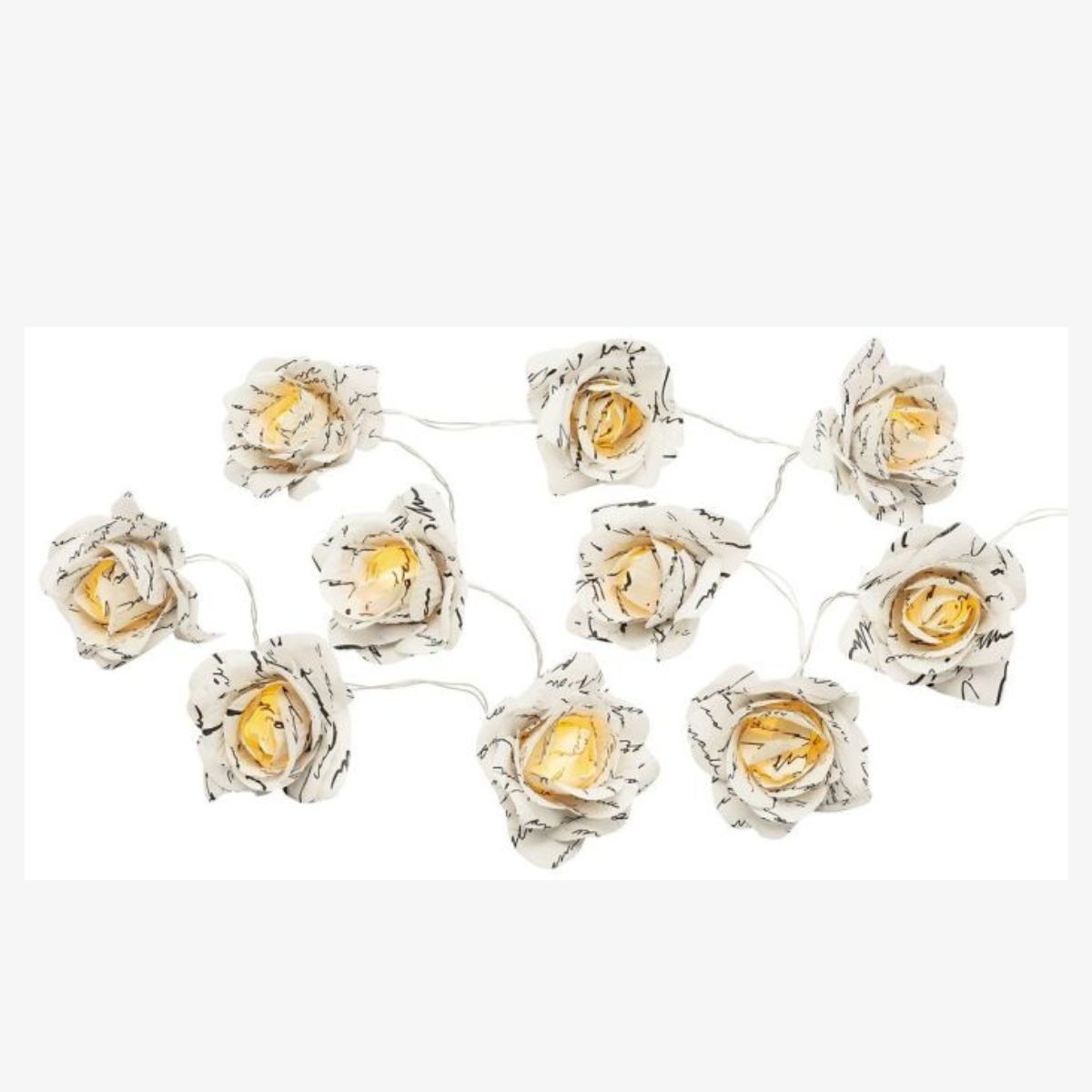 Moses Γιρλάντα Φωτισμού με Λουλούδια από Σελίδες Βιβλίου