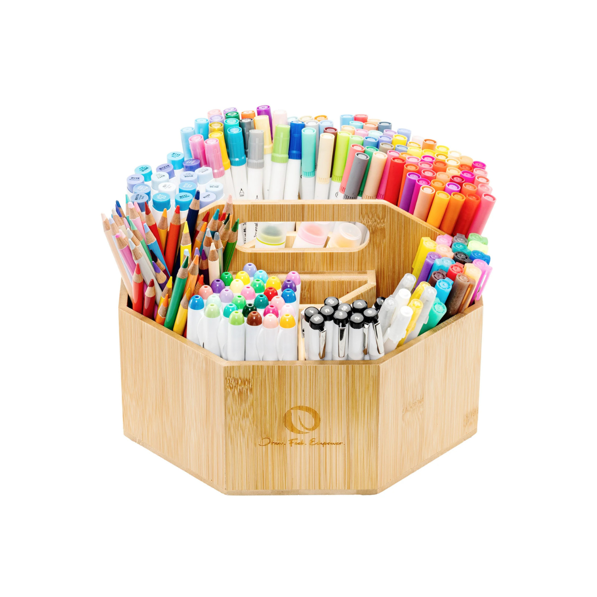 Ohuhu 360° Περιστρεφόμενος Οργανωτής Μαρκαδόρων από Bamboo