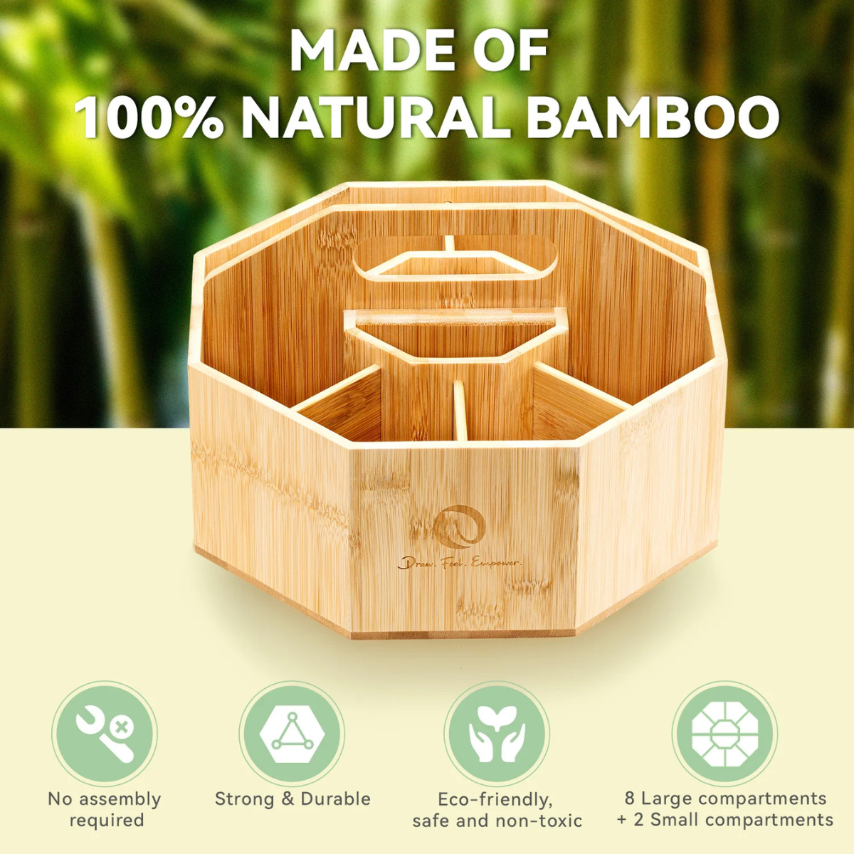 Ohuhu 360° Περιστρεφόμενος Οργανωτής Μαρκαδόρων από Bamboo