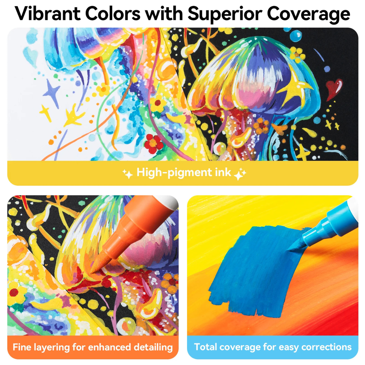 Ohuhu Acrylic Markers Cotton-Core Σετ 30 Ακρυλικών Μαρκαδόρων Kalalau Brush