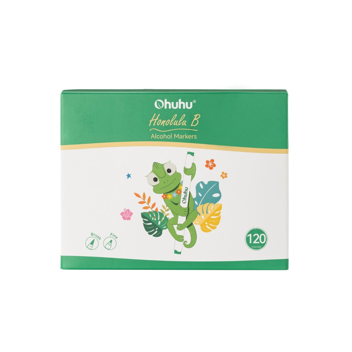 OHUHU Honolulu B Alcohol Art Markers Σετ Μαρκαδόρων 120 Χρωμάτων Brush & Fine
