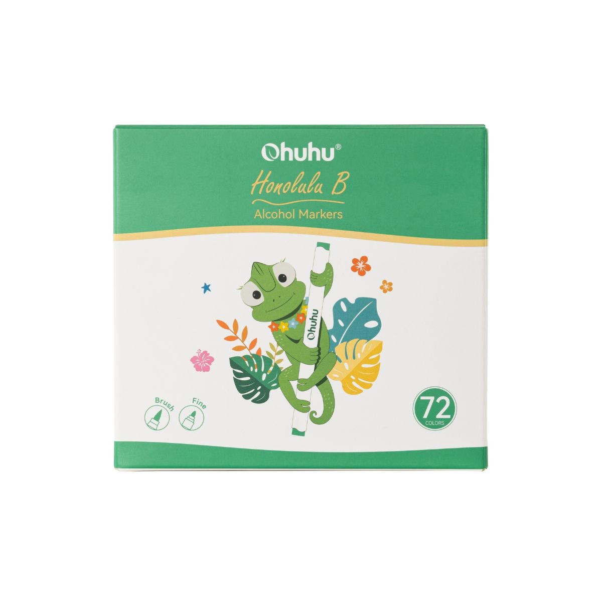 OHUHU Honolulu B Alcohol Art Markers Σετ Μαρκαδόρων 72 Χρωμάτων Brush & Fine