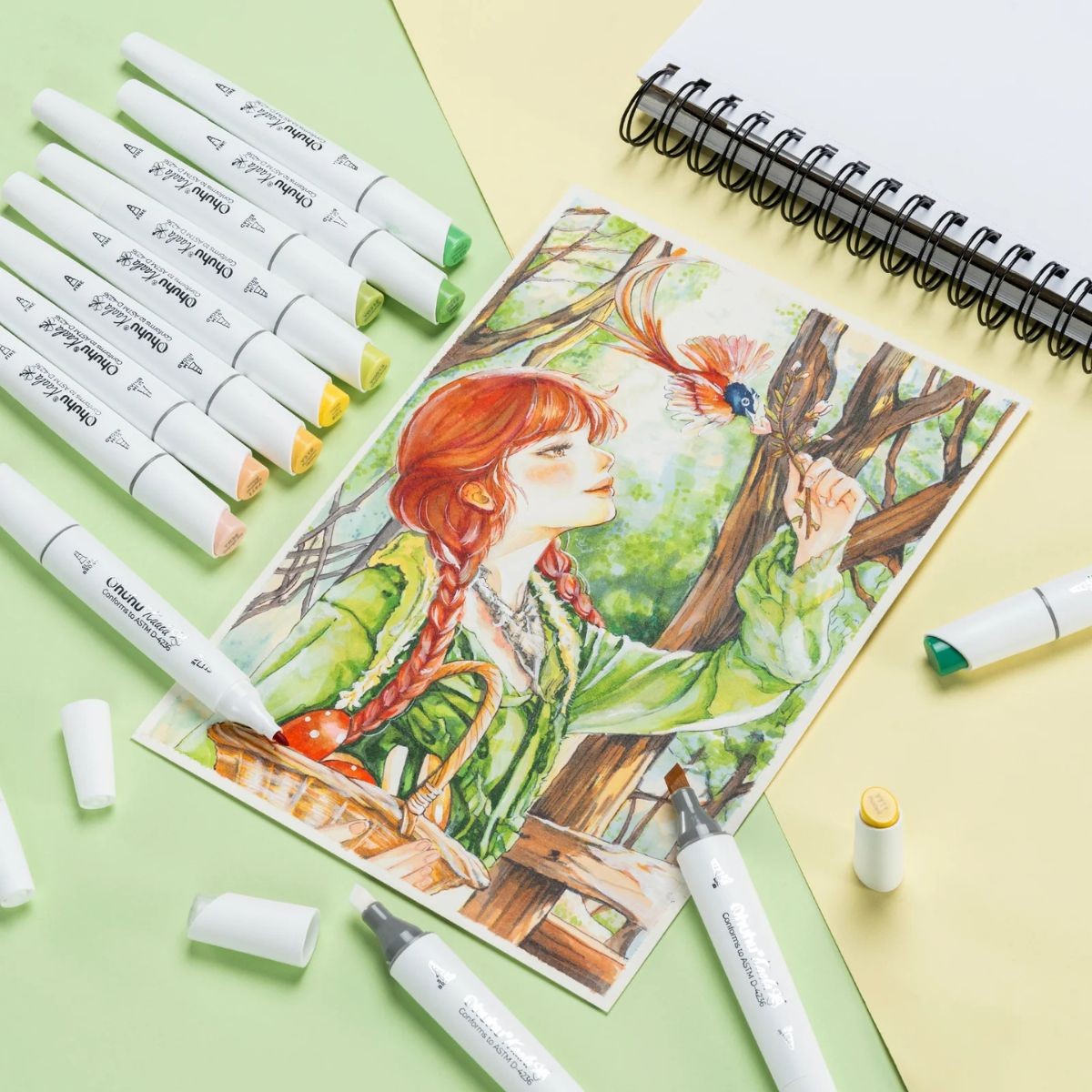 Ohuhu Kaala Alcohol Markers Σετ 108 Χρωμάτων Slim Broad & Fine