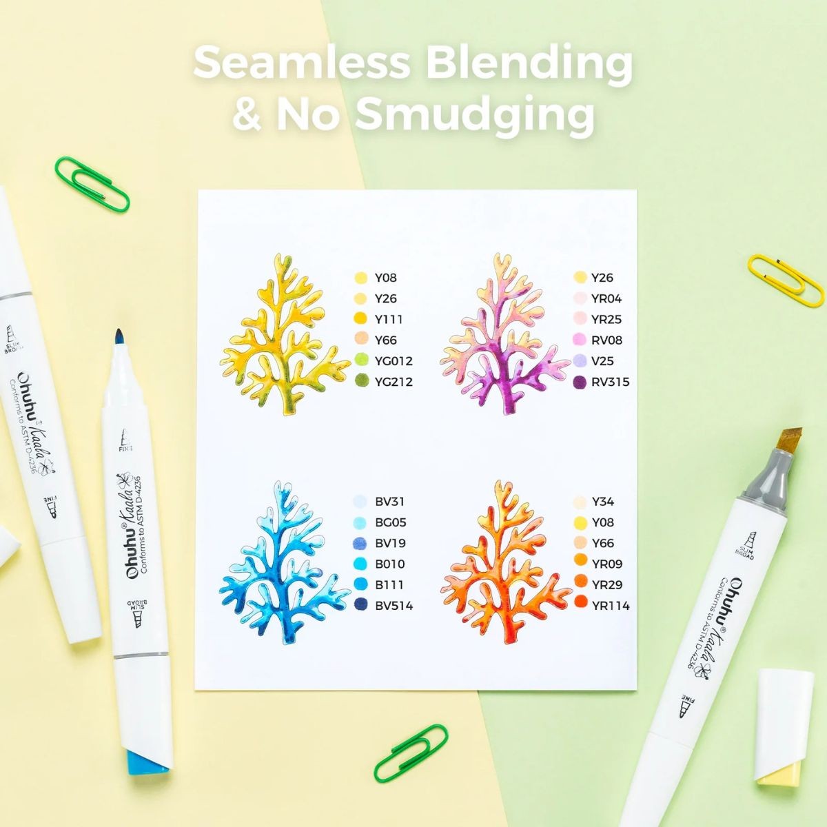 Ohuhu Kaala Alcohol Markers Σετ 108 Χρωμάτων Slim Broad & Fine