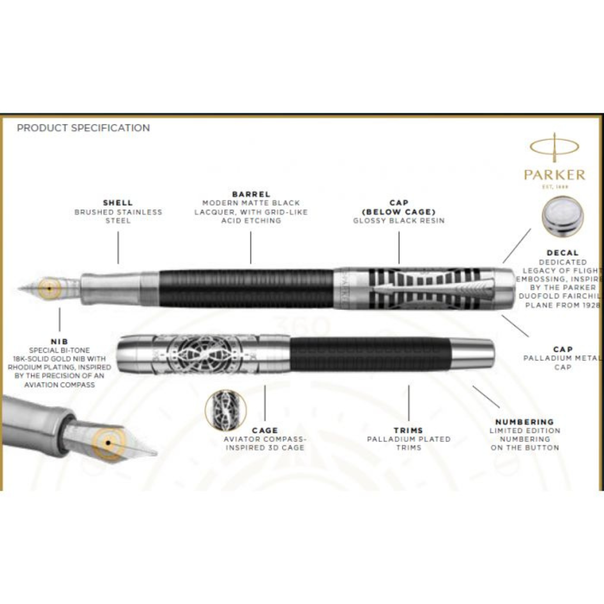 Parker Duofold Legacy of Flight CT Πένα F Limited Edition