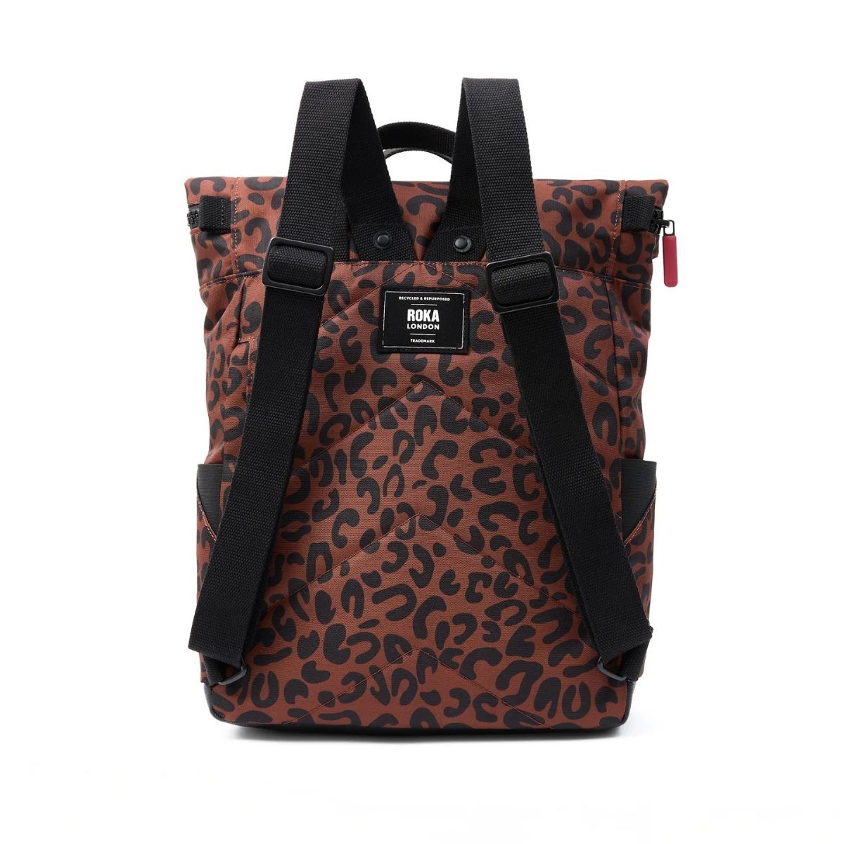 ROKA London Canfield B Σακίδιο Πλάτης Roll-Top Scarlet Leopard από Ανακυκλωμένο Καμβά Medium 15L