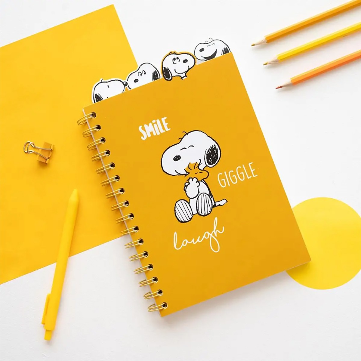 ERIK. SNOOPY Lazy Days Τετράδιο Σπιράλ με Διαχωριστικά Θεμάτων Α5