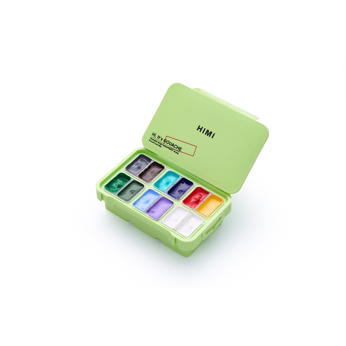 HIMI Gouache Twin Cup Σετ 12 Χρωμάτων Nature Landscape - Apple Green Case