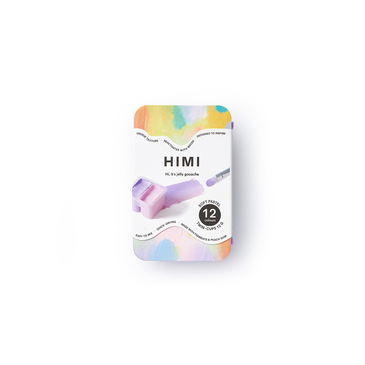 HIMI Gouache Twin Cup Σετ 12 Χρωμάτων Soft Pastel - Purple Case