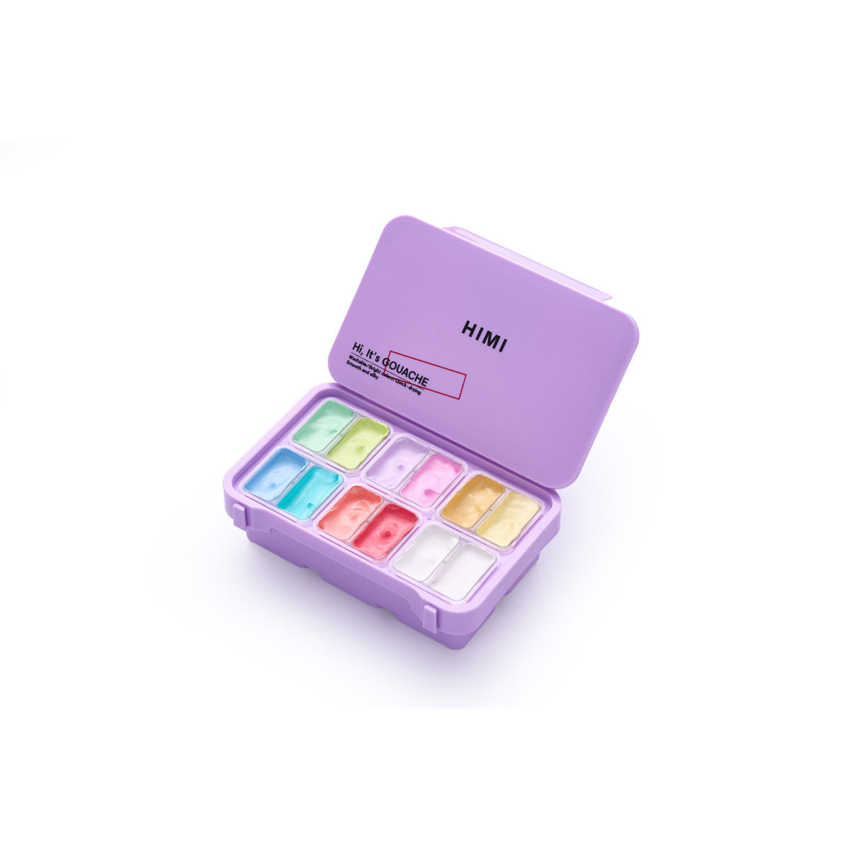 HIMI Gouache Twin Cup Σετ 12 Χρωμάτων Soft Pastel - Purple Case