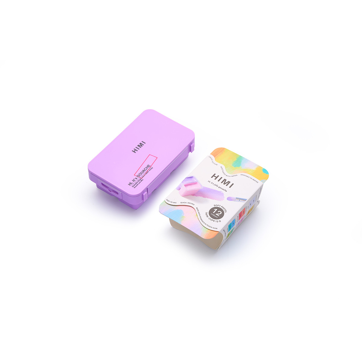HIMI Gouache Twin Cup Σετ 12 Χρωμάτων Soft Pastel - Purple Case