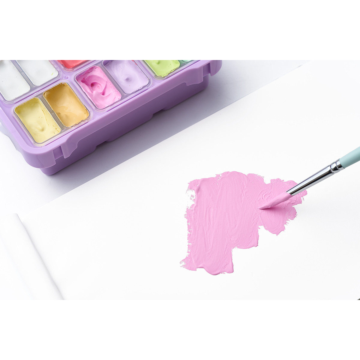 HIMI Gouache Twin Cup Σετ 12 Χρωμάτων Soft Pastel - Purple Case