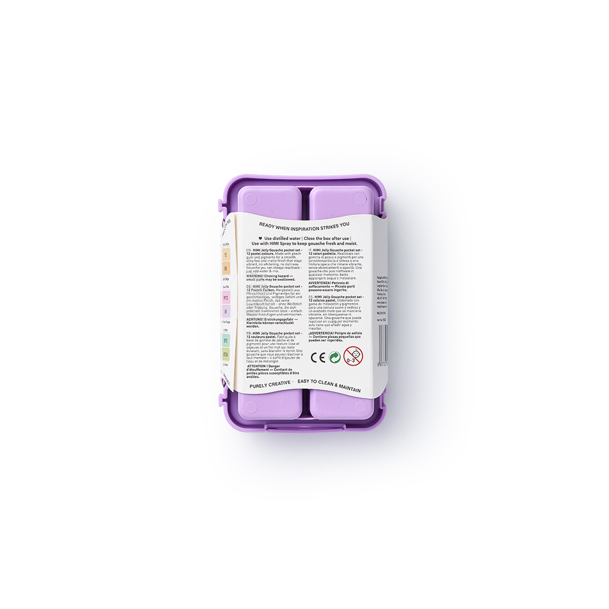 HIMI Gouache Twin Cup Σετ 12 Χρωμάτων Soft Pastel - Purple Case