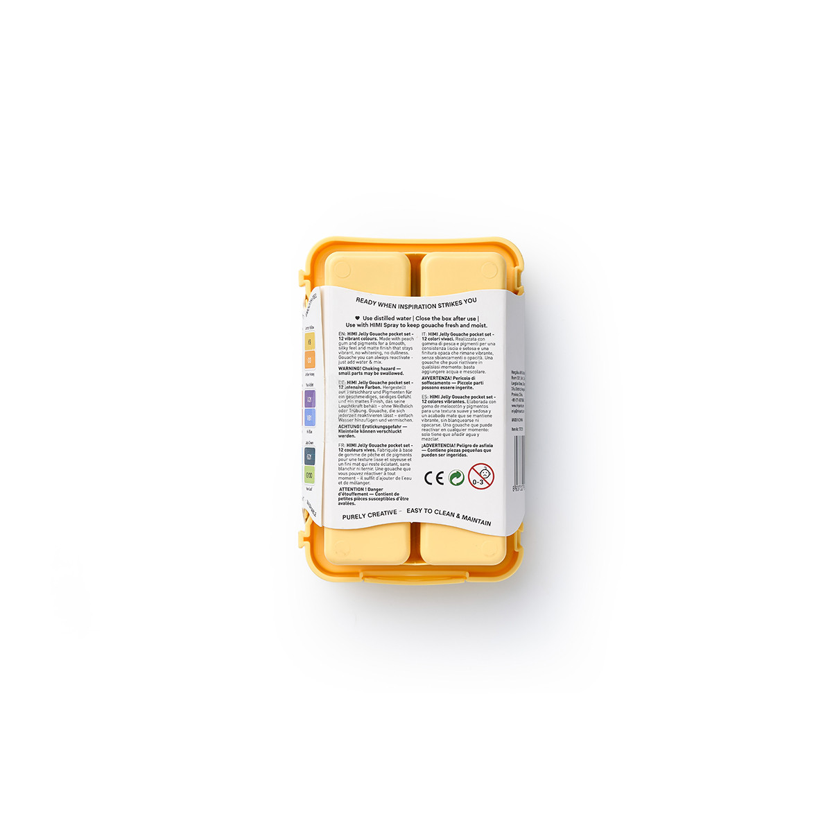 HIMI Gouache Twin Cup Σετ 12 Χρωμάτων Super Vibrant - Yellow Case