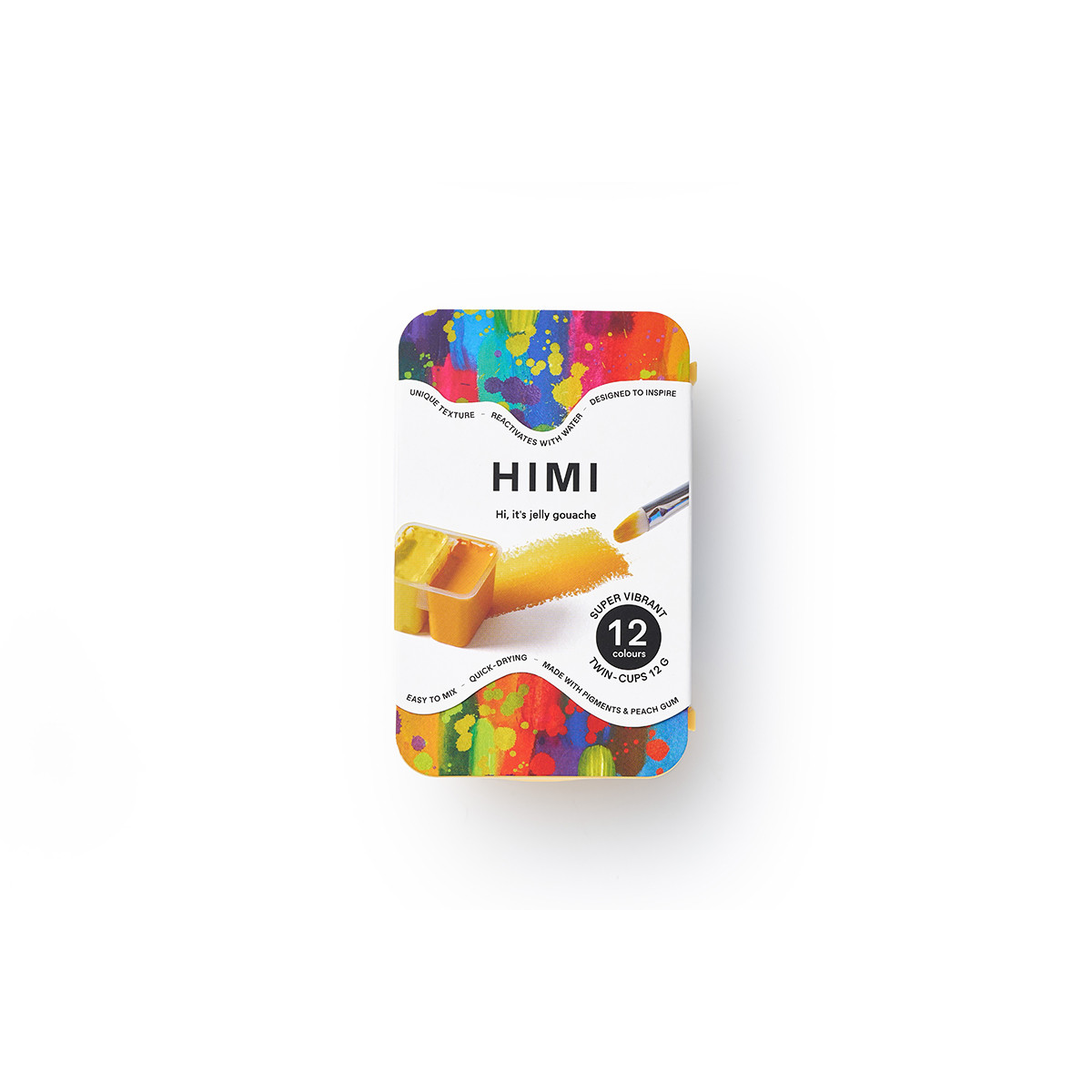 HIMI Gouache Twin Cup Σετ 12 Χρωμάτων Super Vibrant - Yellow Case