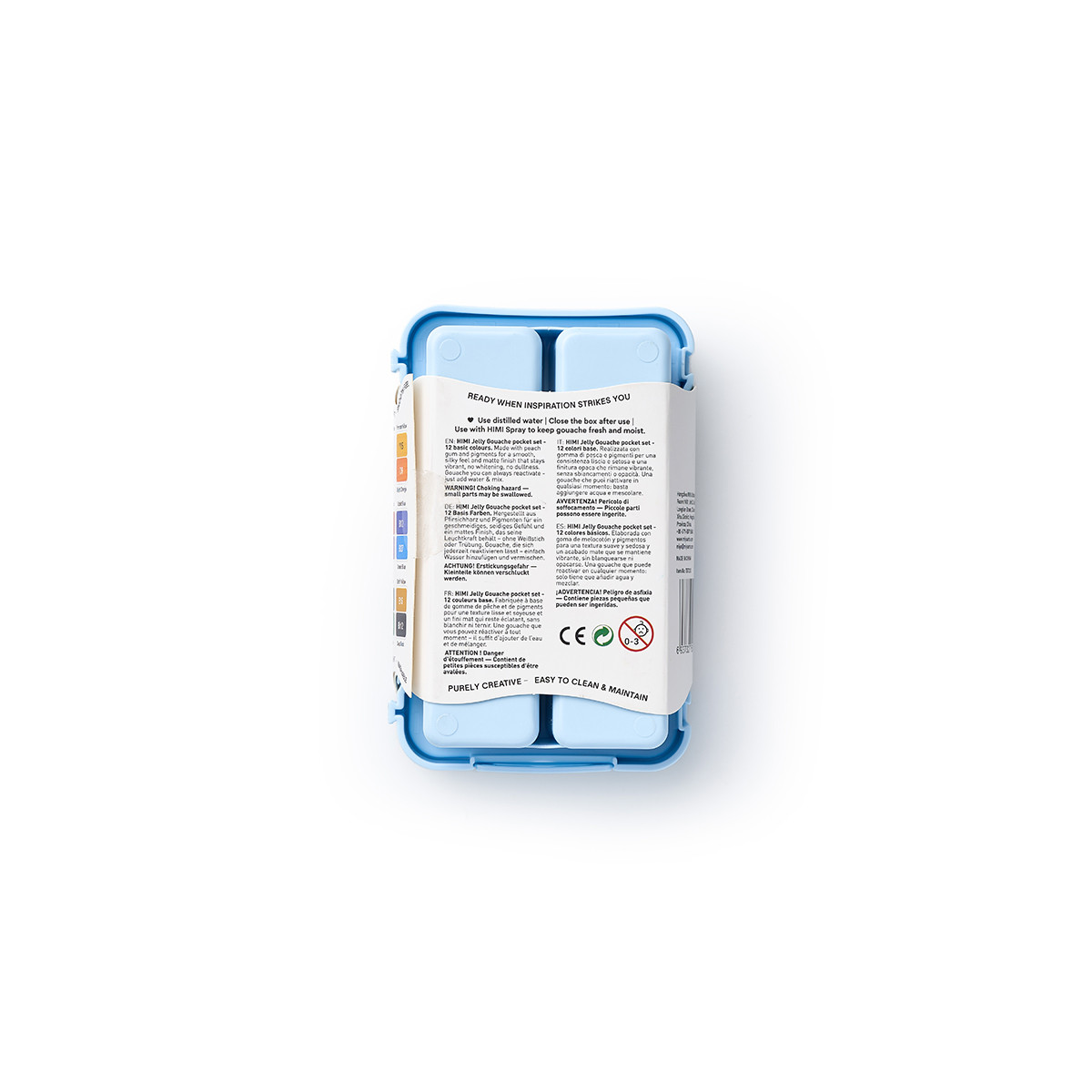 HIMI Gouache Twin Cup Σετ 12 Χρωμάτων Very Basic- Ice Blue Case