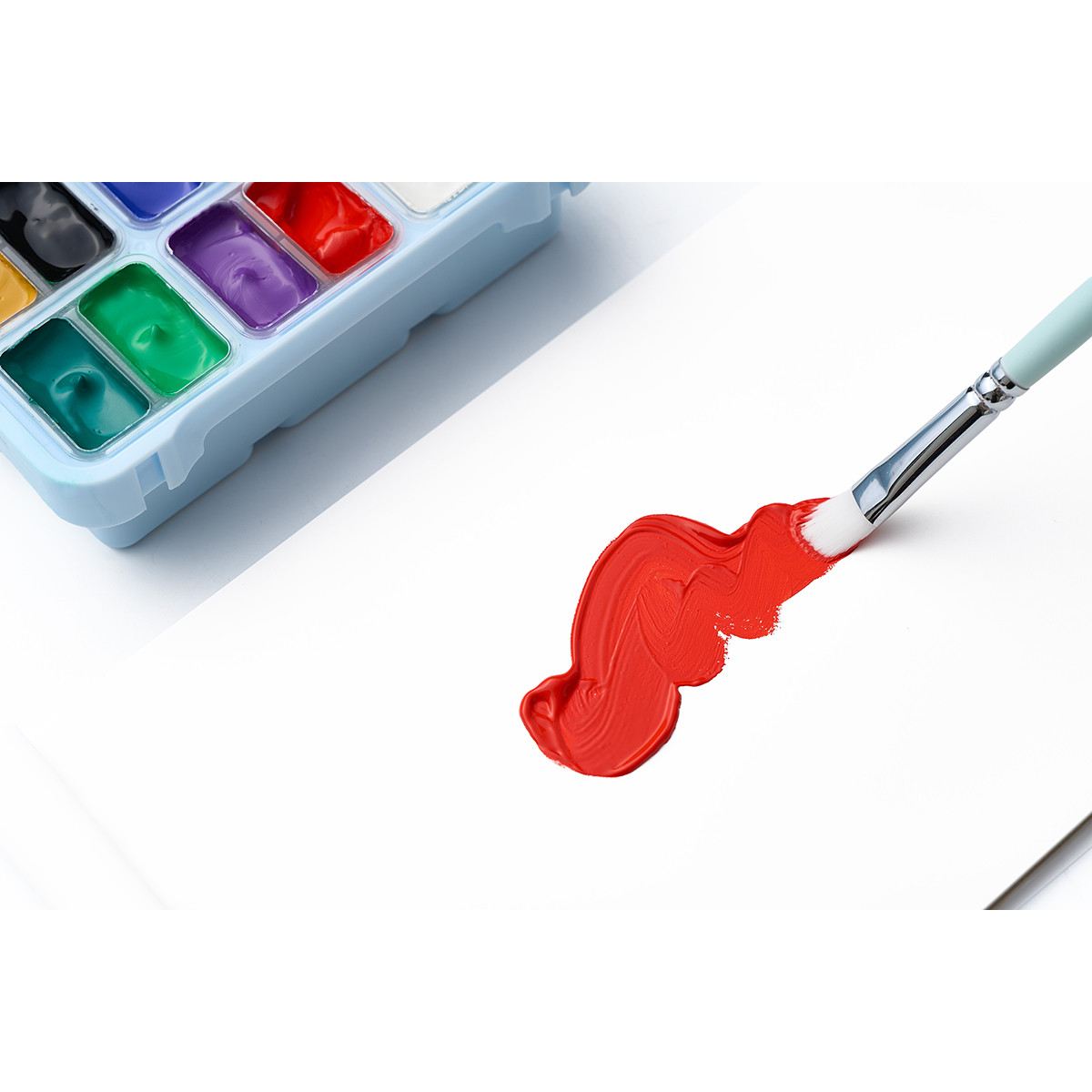 HIMI Gouache Twin Cup Σετ 12 Χρωμάτων Very Basic- Ice Blue Case