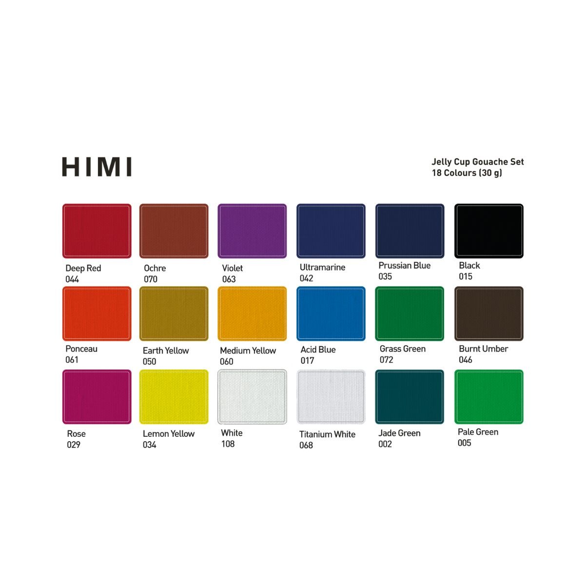 HIMI Σετ 18 Χρωμάτων Jelly Cup Gouache με 3 Πινέλα & Παλέτα Ανάμιξης - Yellow Case Edition
