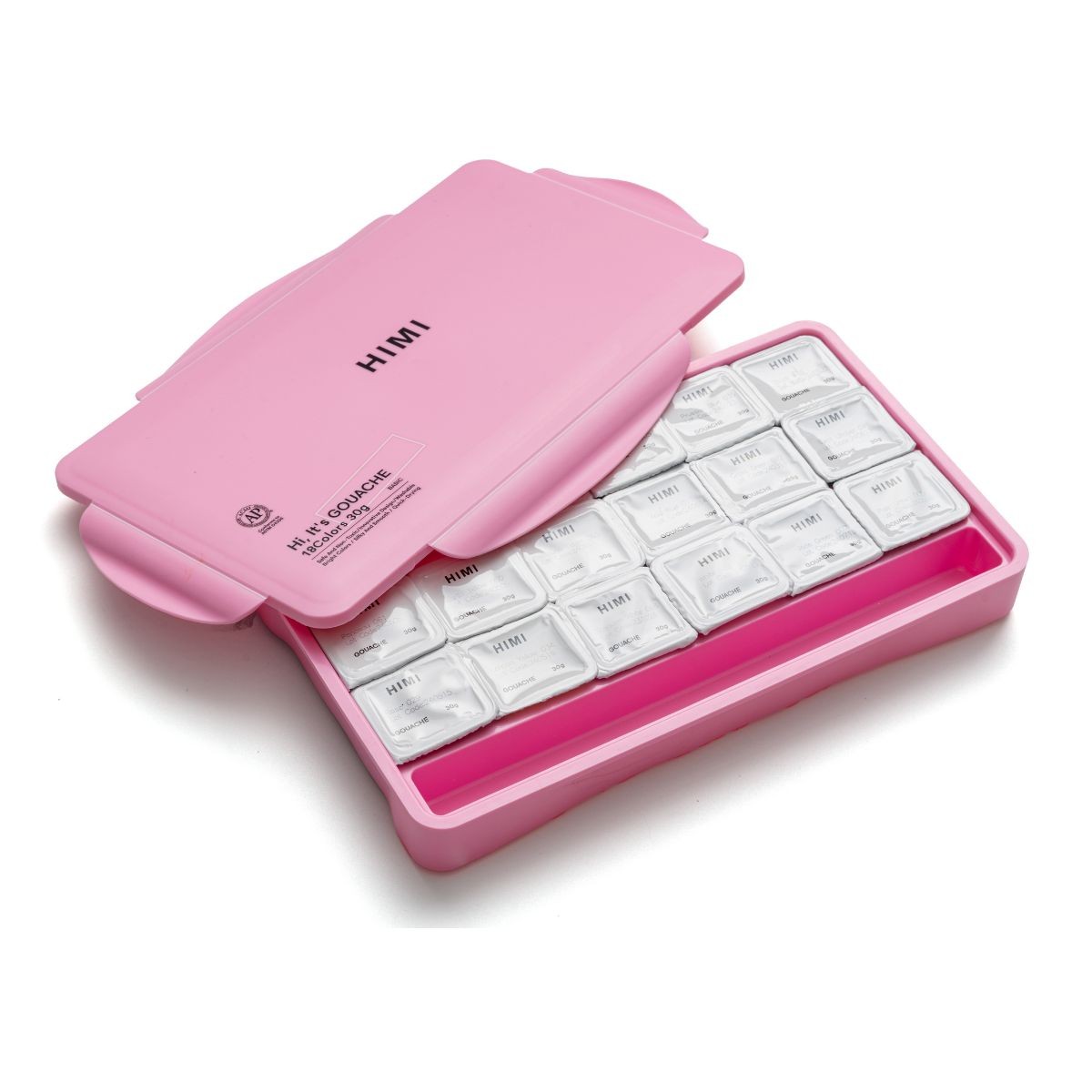 HIMI Σετ 18 Χρωμάτων Jelly Cup Gouache με Παλέτα Ανάμιξης - Pink Case Edition
