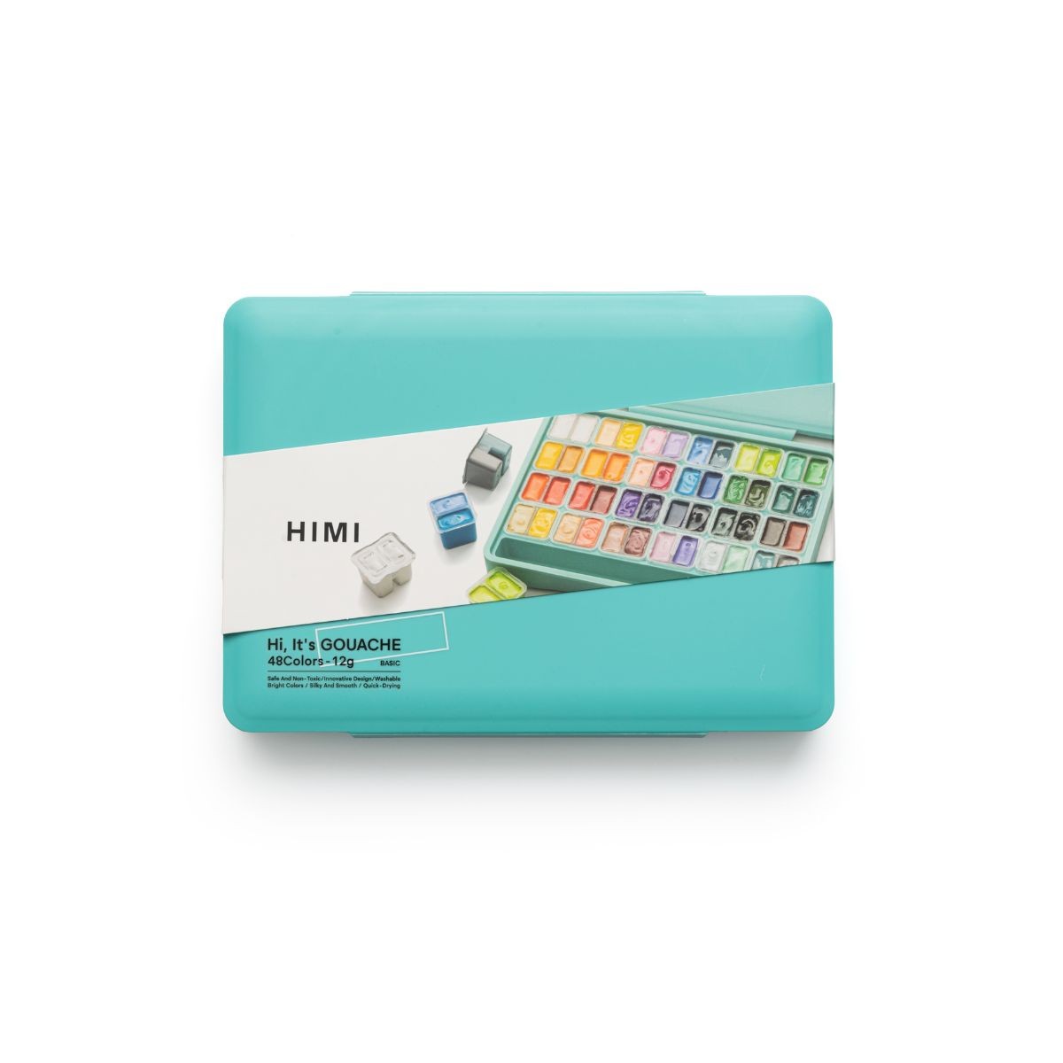 HIMI Σετ 48 Χρωμάτων Twin Cup Gouache με Παλέτα Ανάμιξης - Green Case