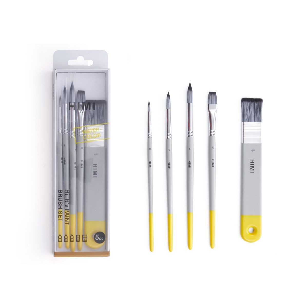 HIMI Σετ 5 Πινέλων Watercolour - Gray