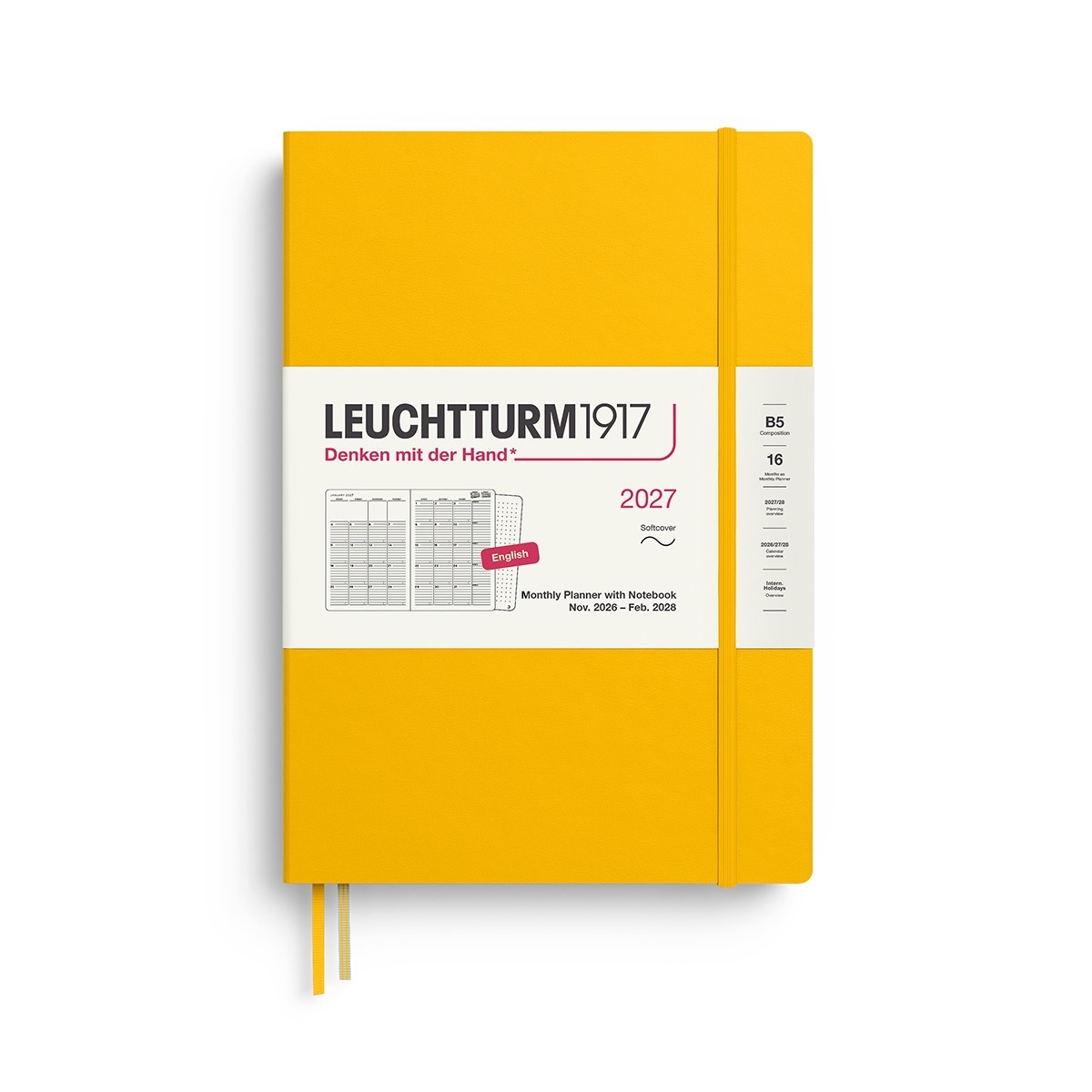 LEUCHTTURM1917 Ακαδημαϊκό Μηνιαίο Planner 2026 - 2027 & Notebook B5 - Sunflower- Μαλακό Εξώφυλλο
