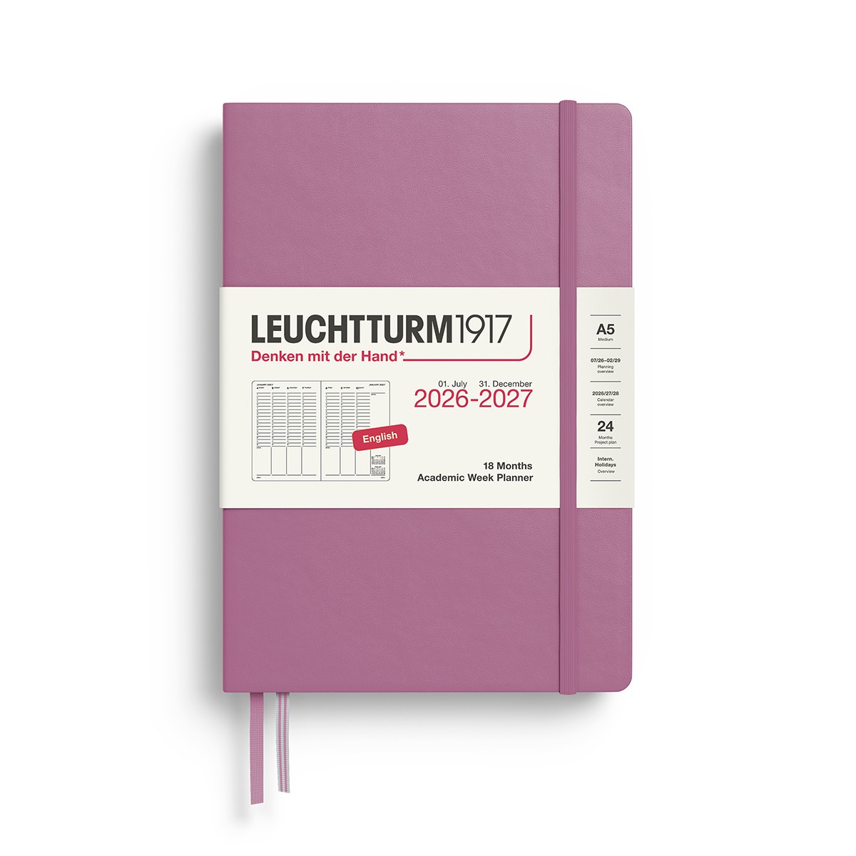 LEUCHTTURM1917 Ακαδημαϊκό Planner Εβδομάδας 2026 - 2027 A5 - Dusty Rose