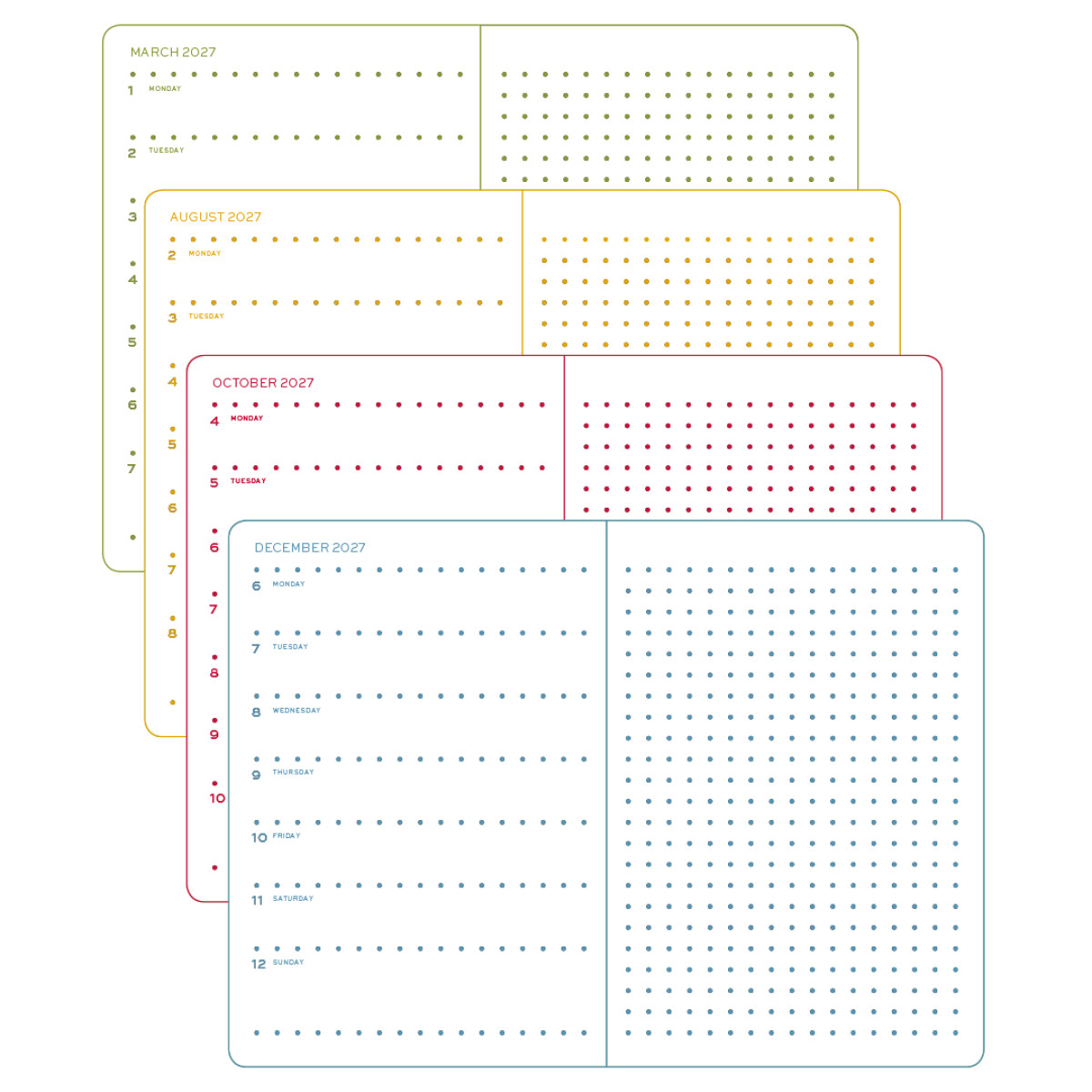 LEUCHTTURM1917 Colourful Seasons Εβδομαδιαίο Planner & Notebook  2027 - Dotted Medium A5 - SPRING