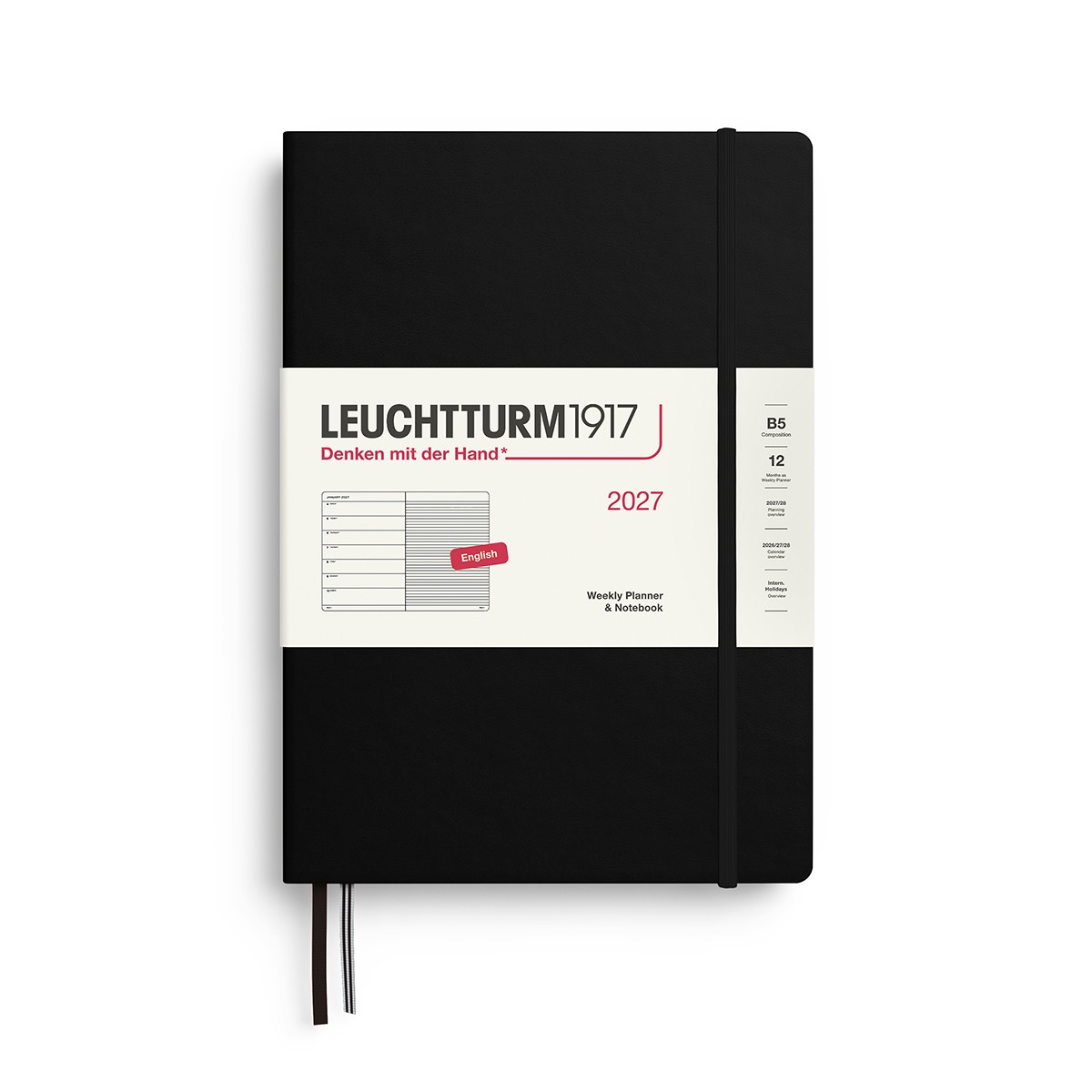 LEUCHTTURM1917 Εβδομαδιαίο Ημερολόγιο & Notebook  2027 - B5 - Black