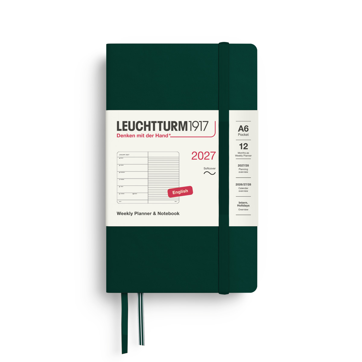 LEUCHTTURM1917 Εβδομαδιαίο Ημερολόγιο & Notebook  2027 - Pocket A6 - Forest Green