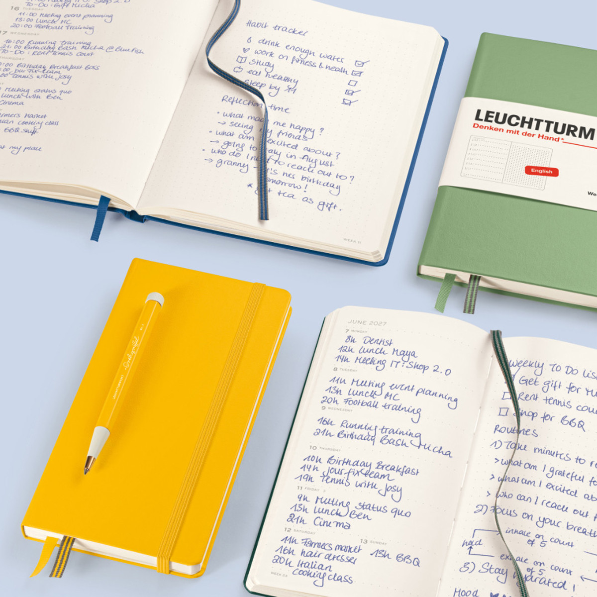 LEUCHTTURM1917 Εβδομαδιαίο Planner & Notebook  2027 - Medium A5 - Black