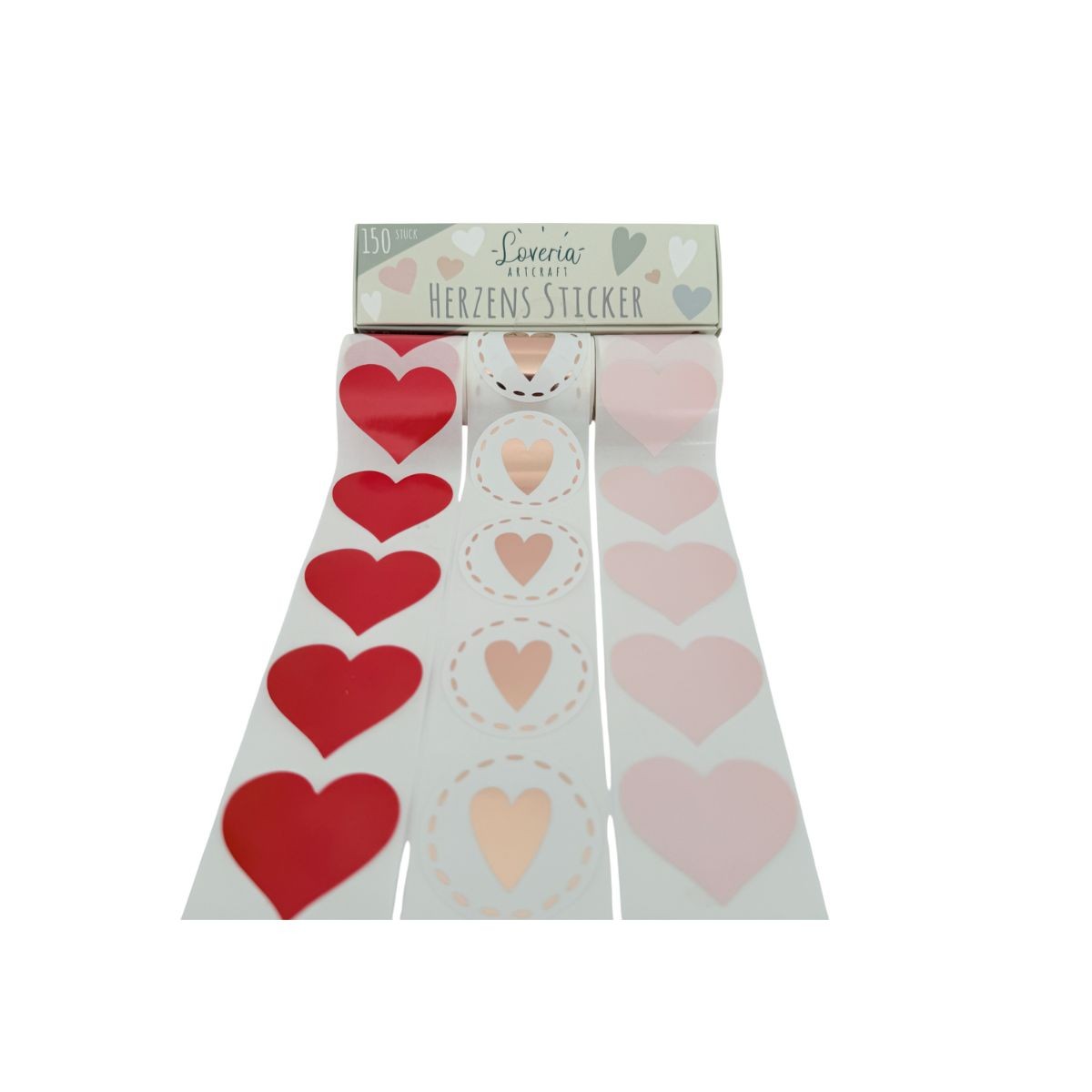 Loveria Artcraft Σετ 150 Αυτοκόλλητων 4.5cm Καρδιές