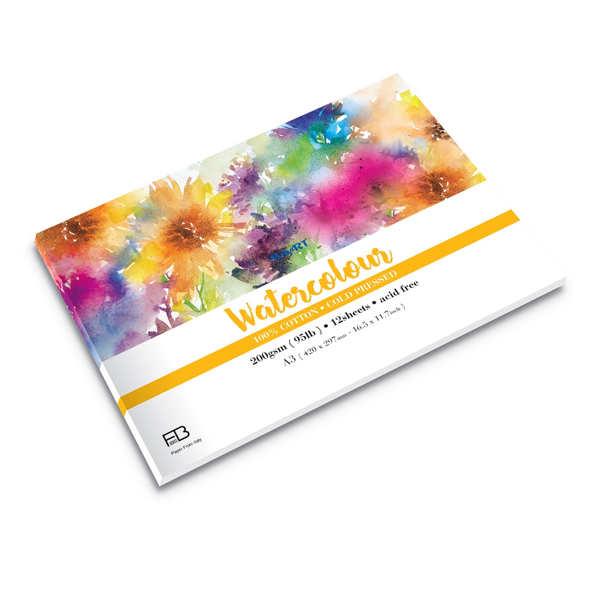 MAYART Creativity - 100% Cotton FB Series - Watercolour Painting Pad A3 (Cold Pressed)
