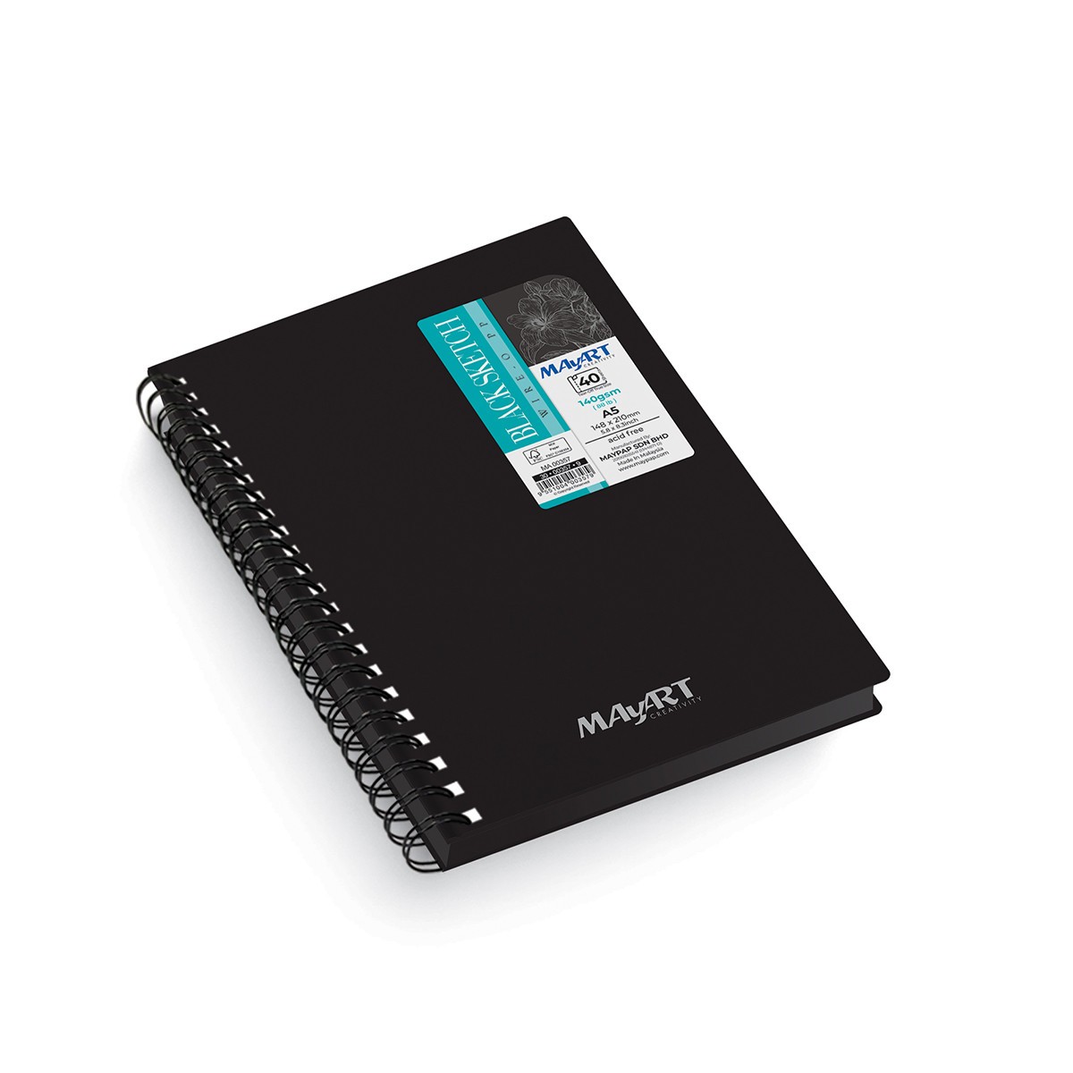 MAYART Creativity Black Sketch Series - Wire-O PP Cover Black Sketch Book A5