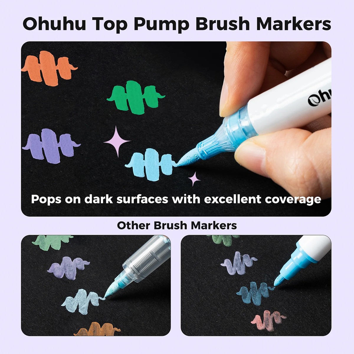 Ohuhu Waikiki – Σετ 36 Ακρυλικών Μαρκαδόρων με Μύτη Brush